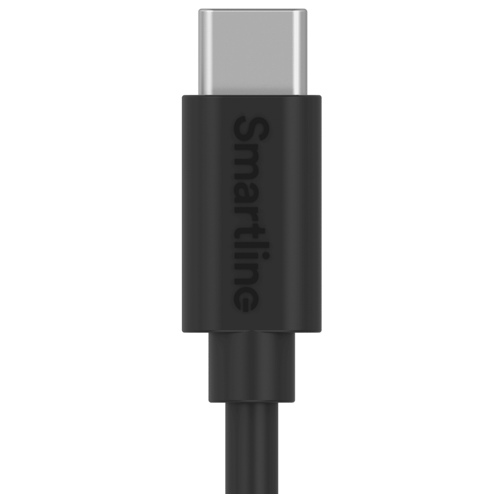 Smartline Smartline 1m 3A USB-C Laddningskabel Svart - Teknikhallen.se