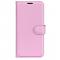  iPhone 16 Plus Fodral Litchi Lder Ljus Rosa - Teknikhallen.se