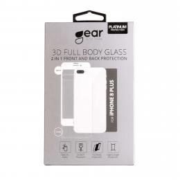 Gear GEAR iPhone 8 Plus Fram/Bak Skärmskydd Härdat Glas 3D 2in1 med baksida - Teknikhallen.se