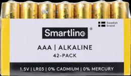 Smartline Smartline Alkaliskt Batteri AAA LR03 1.5V 42-pack - Teknikhallen.se