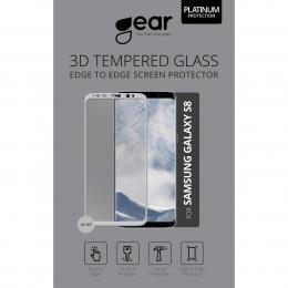 Gear GEAR Samsung S8 Skärmskydd Härdat Glas 3D Full Cover Silver - Teknikhallen.se