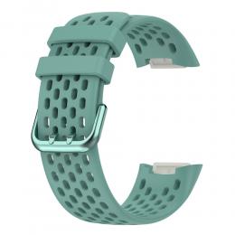  Fitbit Charge 6 / 5 Armband Silikon Ihåligt Svartaktig Grön - Teknikhallen.se