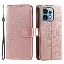  Motorola Edge 40 Pro 5G Fodral Mandala Läder Roséguld - Teknikhallen.se