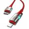 BASEUS Baseus 1m 18W PD Lightning - USB-C Med LED - Rd - Teknikhallen.se