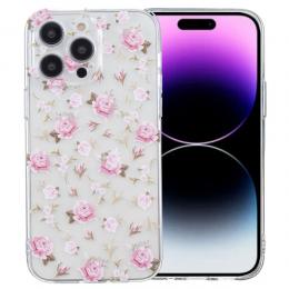  iPhone 16 Pro Skal TPU Rosa Blommor - Teknikhallen.se