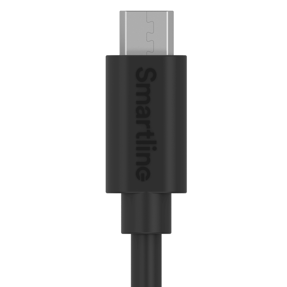 Smartline Smartline 2m Micro USB Laddningskabel Svart - Teknikhallen.se