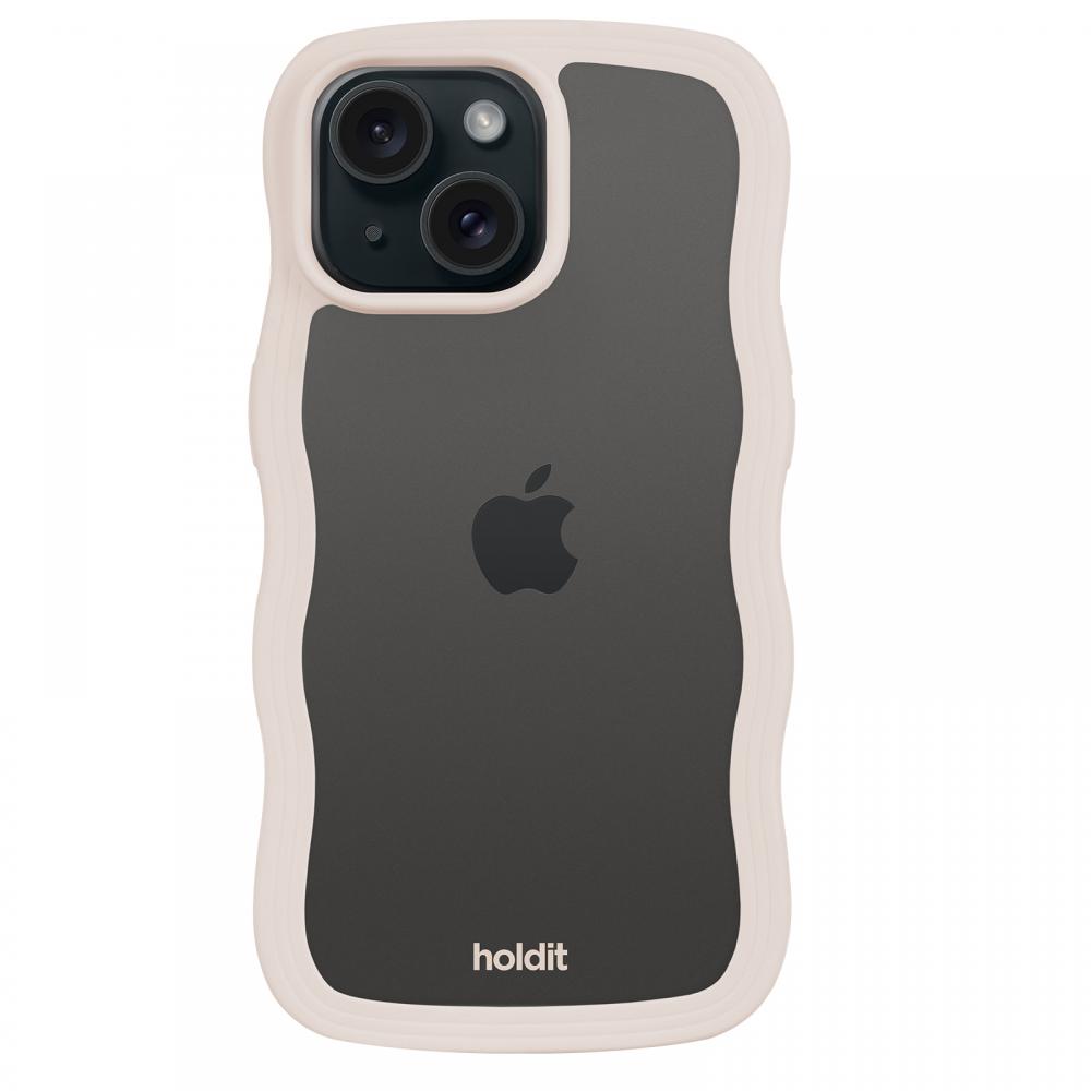 holdit holdit iPhone 15/14/13 Skal Wavy Light Beige Trans - Teknikhallen.se