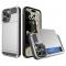  iPhone 15 Plus Skal Hybrid Armor Med Kortfack Silver - Teknikhallen.se