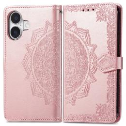  iPhone 16 Fodral Mandala Läder Roséguld - Teknikhallen.se