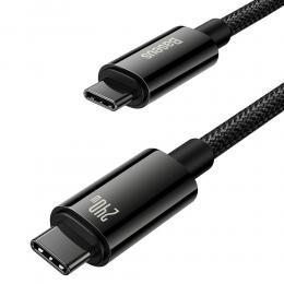 BASEUS Baseus 1m 240W USB-C - USB-C Kabel Tungsten Gold Series Svart - Teknikhallen.se