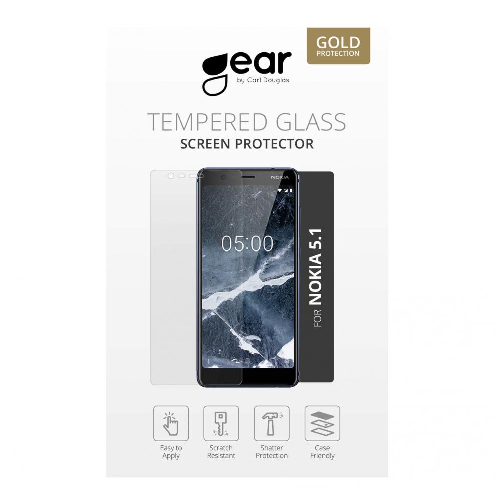 Gear GEAR Nokia 5.1 Skrmskydd 2.5D Transparent - Teknikhallen.se