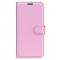  iPhone 15 Plus Fodral Litchi Textur Ljus Rosa - Teknikhallen.se