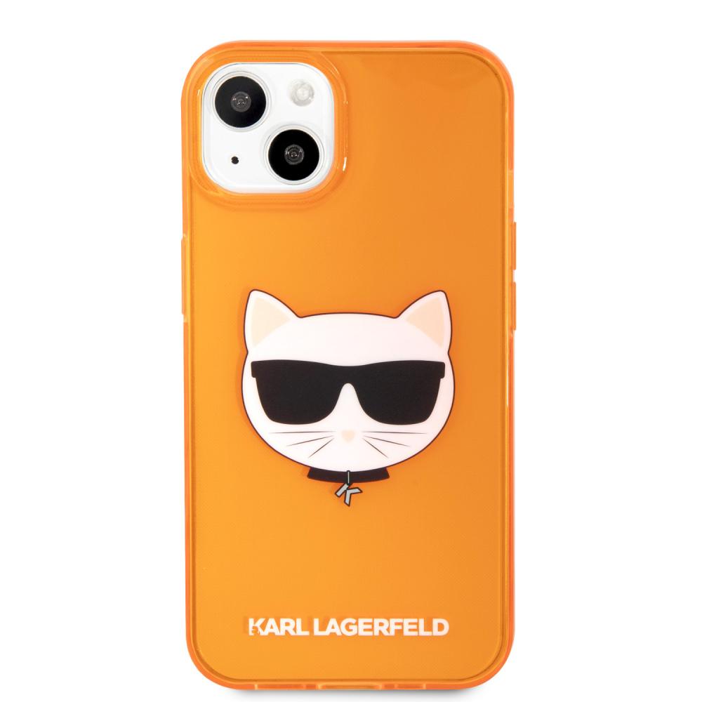 Karl Lagerfeld Karl Lagerfeld iPhone 13 Skal TPU Choupette Fluorescent Orange - Teknikhallen.se