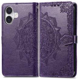  iPhone 16 Fodral Mandala Läder Lila - Teknikhallen.se