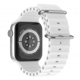 ColorPop Apple Watch 42/44/45/49 mm Armband Ocean Wave Vit - Teknikhallen.se