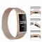  Milanese Loop Metall Armband Fitbit Charge 4/3 Champagne Guld - Teknikhallen.se