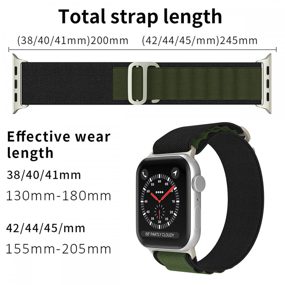 ColorPop Apple Watch 38/40/41 mm Armband Alpine Pro Loop Svart/Grn - Teknikhallen.se