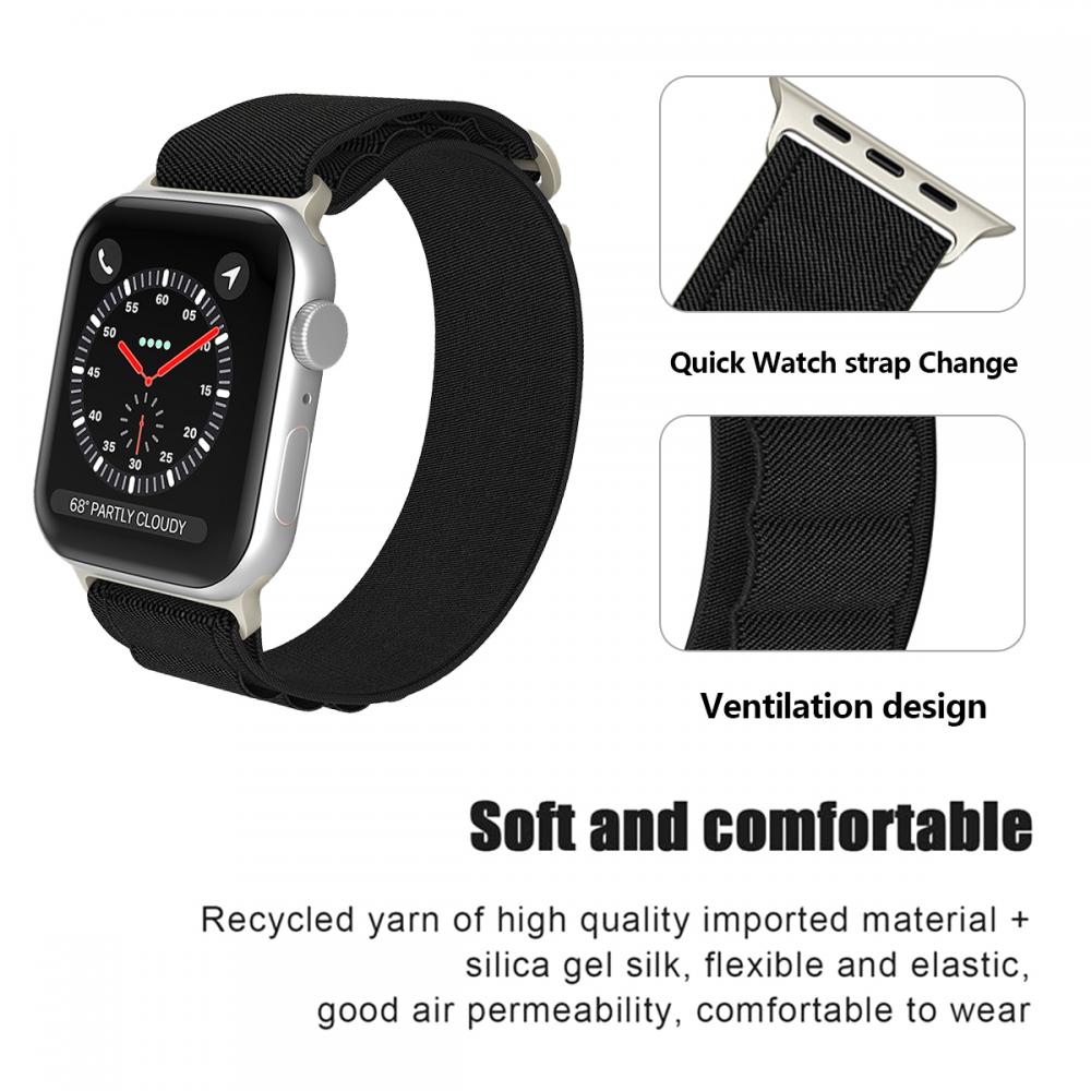 ColorPop Apple Watch 42/44/45/49 mm Armband Alpine Pro Loop Svart - Teknikhallen.se