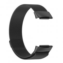  Fitbit Charge 6 / 5 Metall Armband Milanese Loop Svart - Teknikhallen.se