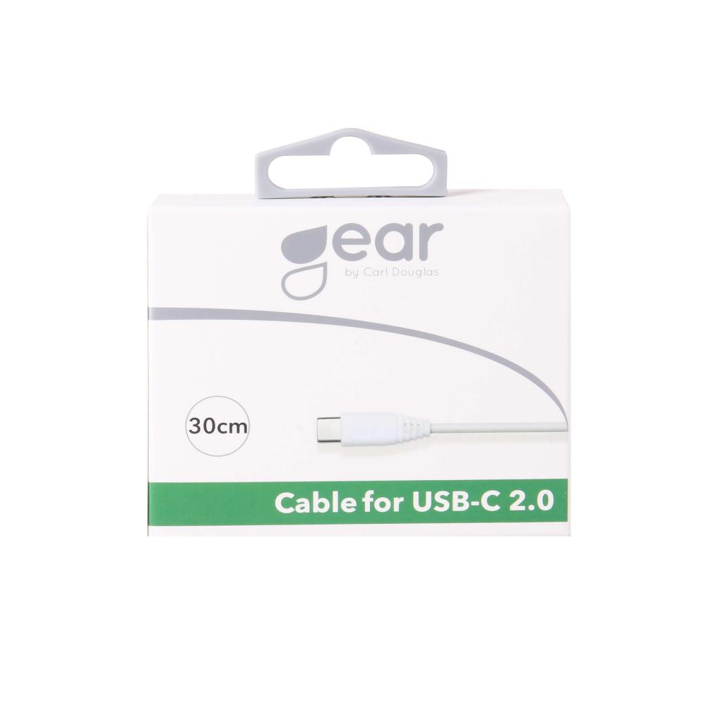 Gear GEAR Laddkabel USB-A till USB-C 30 cm Vit - Teknikhallen.se