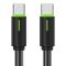 USAMS USAMS 1m 60W USB-C - USB-C Kabel Svart - Teknikhallen.se