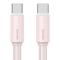 USAMS USAMS 1m 60W USB-C - USB-C Kabel Rosa - Teknikhallen.se