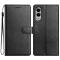  Samsung Galaxy S25 Edge Fodral Läder Svart - Teknikhallen.se