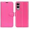  Samsung Galaxy S25 Edge Fodral Litchi Läder Rosa - Teknikhallen.se