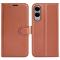  Samsung Galaxy S25 Edge Fodral Litchi Läder Brun - Teknikhallen.se