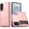  Samsung Galaxy S25 Edge Skal Hybrid Med Kortfack Roséguld - Teknikhallen.se