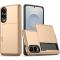  Samsung Galaxy S25 Edge Skal Hybrid Med Kortfack Guld - Teknikhallen.se