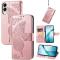 Samsung Galaxy S25 Edge Fodral Med Fjäril Tryck Roséguld - Teknikhallen.se