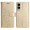  Samsung Galaxy S25 Edge Fodral Med Blommigt Tryck Guld - Teknikhallen.se