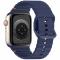  Apple Watch 42/44/45/46/49 mm Armband Silikon Wave Blå - Teknikhallen.se