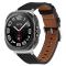  Galaxy Watch 8 46/44/40 mm Armband Äkta Läder Svart - Teknikhallen.se