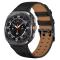  Samsung Galaxy Watch 8 46/44/40 mm Armband Äkta Läder Svart - Teknikhallen.se