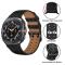  Samsung Galaxy Watch 8 46/44/40 mm Armband Äkta Läder Svart - Teknikhallen.se