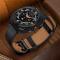  Samsung Galaxy Watch 8 46/44/40 mm Armband Äkta Läder Svart - Teknikhallen.se