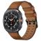 Samsung Galaxy Watch 8 46/44/40 mm Armband Äkta Läder Brun - Teknikhallen.se