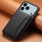  iPhone 17 Pro Skal Med Kortfack Läder Svart - Teknikhallen.se