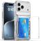  iPhone 17 Pro Max Skal Kickstand Med Kortfack Transparent - Teknikhallen.se