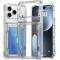  iPhone 17 Pro Max Skal Kickstand Med Kortfack Transparent - Teknikhallen.se