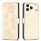  iPhone 17 Pro Max Fodral Med Blommigt Tryck Guld - Teknikhallen.se