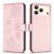  iPhone 17 Pro Max Fodral Med Blommigt Tryck Roséguld - Teknikhallen.se
