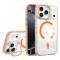  iPhone 17 Pro Max Skal MagSafe Kickstand Transparent / Orange - Teknikhallen.se