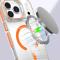 iPhone 17 Pro Max Skal MagSafe Kickstand Transparent / Orange - Teknikhallen.se