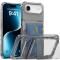  iPhone 17 Air Skal Kickstand Med Kortfack Tonad Svart - Teknikhallen.se