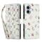  iPhone 17 Fodral Rhombus Läder Blommor Vit - Teknikhallen.se