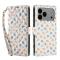  iPhone 17 Pro Fodral Rhombus Läder Blommor Vit - Teknikhallen.se