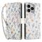  iPhone 16 Pro Max Fodral Rhombus Läder Blommor Vit - Teknikhallen.se